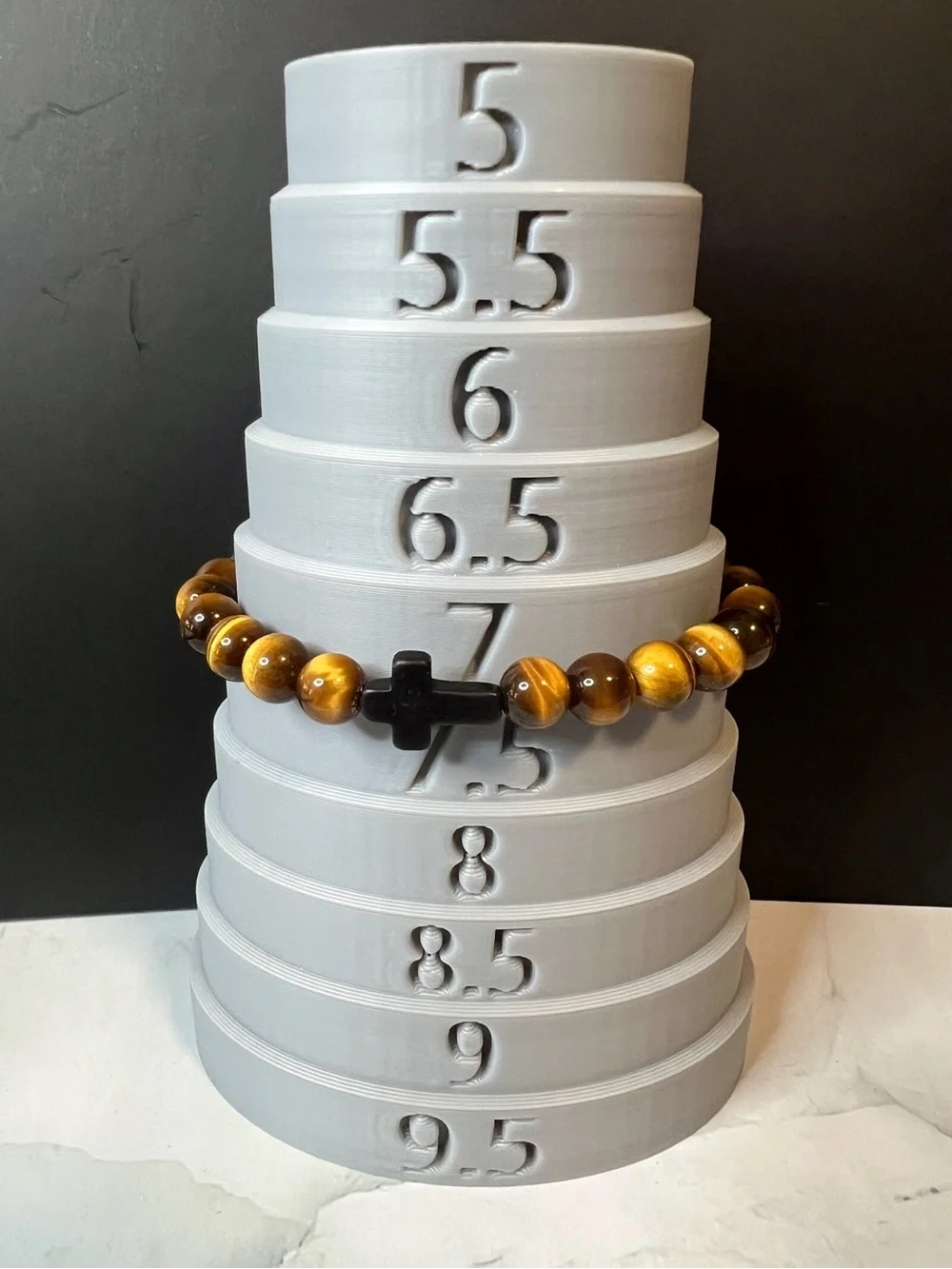 Set of 3 Artisan Men's Beaded Stretch Bracelet 8mm Genuine Gemstones (FL1092)